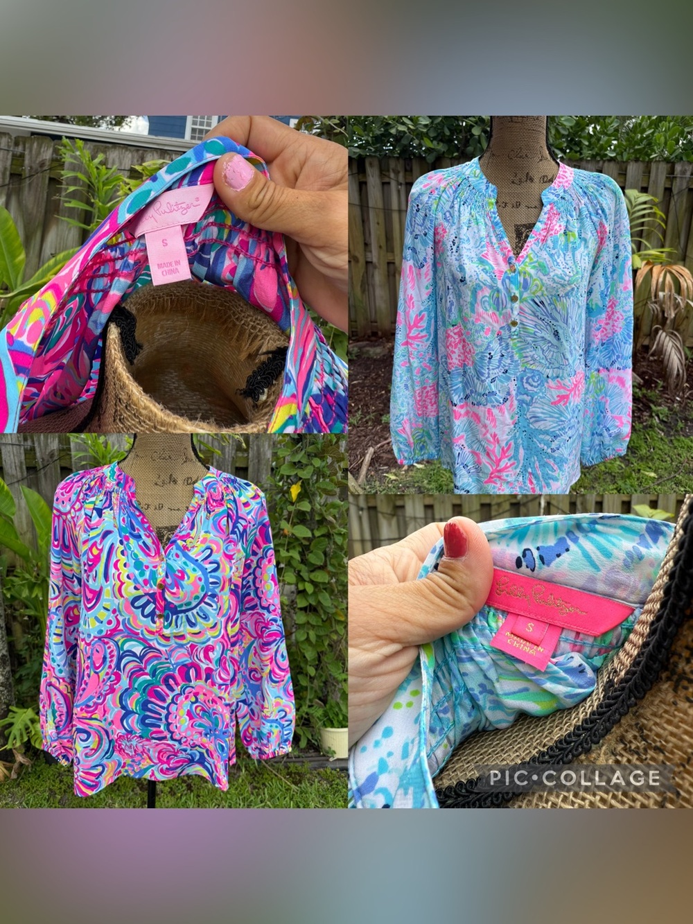 Elsa silk blouse size S EUC. Price for lot of 2